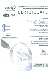 Certifikát ISO 9001:2000